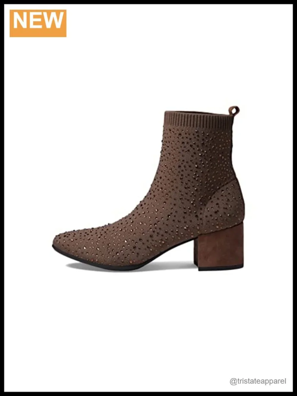 Women's Stretch Knit Pull-On Ankle Bootie with Block Heel 2.25 Inch